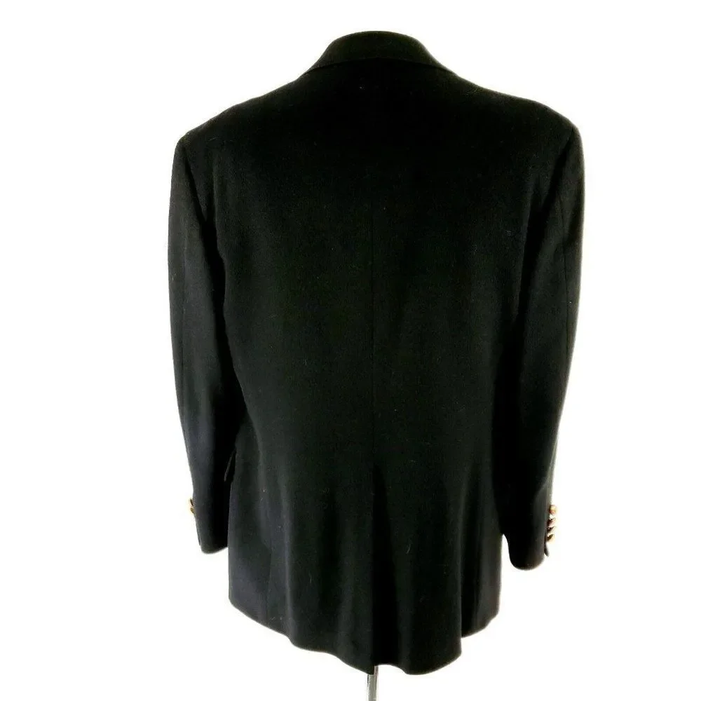 Polo Ralph Lauren 100% Camel Hair 2‎ Leather Button Sport Coat 40R Black